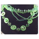Green aventurine and green Murano style beaded