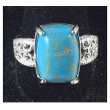 Size 11 Mohave blue turquoise 7CT platinum bond