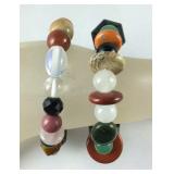 Two multi gemstone beaded stretch bracelets 200