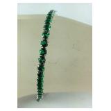 8 inch stimulated green diamond silvertone