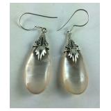 Sterling mother of pearl drop earrings