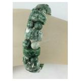 174.5 CT green agate  stretch bracelet