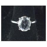 Size 7 Sterling 2ct petalite solitaire ring