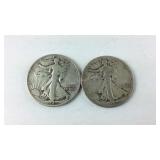 Two walking liberty half dollars 1942 and 1942D
