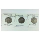 Three standing liberty quarters 90% silver
