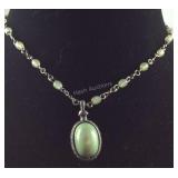 Green beaded necklace 16-18in