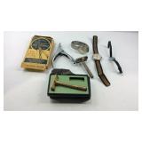 Resco nail trimmer, razors, Timex wrist watches,