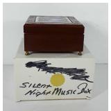 Silent night music box, 3.5" x 6.5" x 6.5"