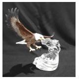 Lenox eagle figure with crystal base, 9", has
