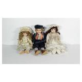 3 porcelain dolls.  Head, hands and feet are all
