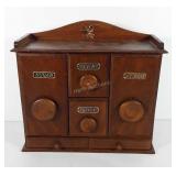 Wooden spice box, 5" x 13" x 14"