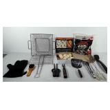 Grilling items, includes ceramic briquettes for