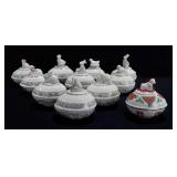 Lenox egg shaped trinket boxes, includes ten
