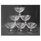 Clear etched glass sherberts or shrimp cocktail