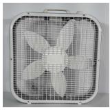 Lasko 3 speed box fan. Measures 20x20 inches.
