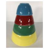 Pyrex primary nesting mixing bowls, red 402,