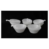 Eight anchor hocking fire king handled soup bowls