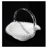 Fenton silvercrest French lace glass basket