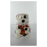 Ceramic spotted dog cookie jar, 10.5"