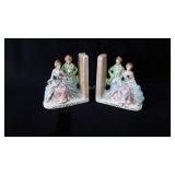 Porcelain bookends marked Japan, 4.5"