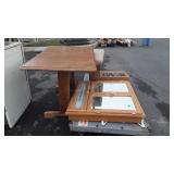 Medicine cabinets, table with bench, ironing