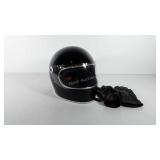 Bitwell Motorcycle helmet and gloves, both are