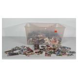 Sports / trading cards in poly storage tote.