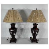 Home decor lamp set, metal with aged bronze color