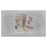 Zip lock bags, 200, measure 2"x3"