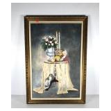 Still life painting on canvas, signed LaVerne