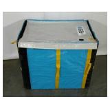 Reinforced plastic storage tote with nylon