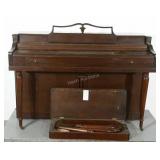 Wurlitzer upright piano with bench. Bench will