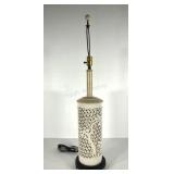 Blanc de chine pierced porcelain table lamp with