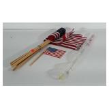 American flag lot: twelve 8x10 flags on 25" rods,