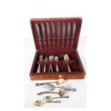 Silverplate flatware in Chest, 41 pieces of same
