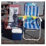 Beach party fun lot 3 folding chairs, two