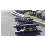 Skid lot of sections of metal fencing with 38