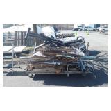 Scrap metal lot exercise bike, sign frames,