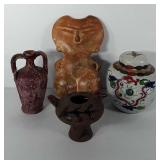 Mixed pottery group, includes south American