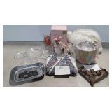 Home decor, angel figurines, glassware, pottery