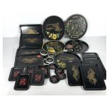 Metal souvenir trays, snack trays with coasters