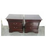 Pair of nightstands, finish wear as shown