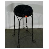 Wire work stool with upholstered seat, wear as