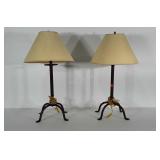 Pair of metal footed lamps. These stand 29" tall