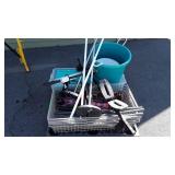 Skid lot: floor lamp bases, car roof rack,