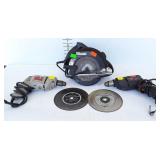 Power tools, two 3/8" drills, 7 1/4" circular saw