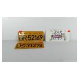 License plates, includes two Rio De Ja Neiro