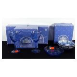 Avon American blue glassware, includes three