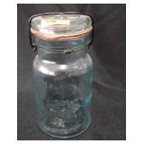 Lightning Mason jar, with glass lid, 6"