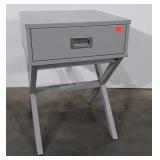 Modern campaign style end table, 16x16x22